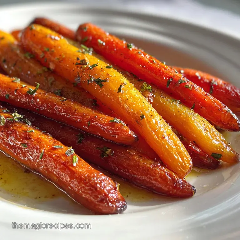 Festive plate of glossy roasted root vegetables, showcasing caramelized edges and colorful bursts of cranberries and green...