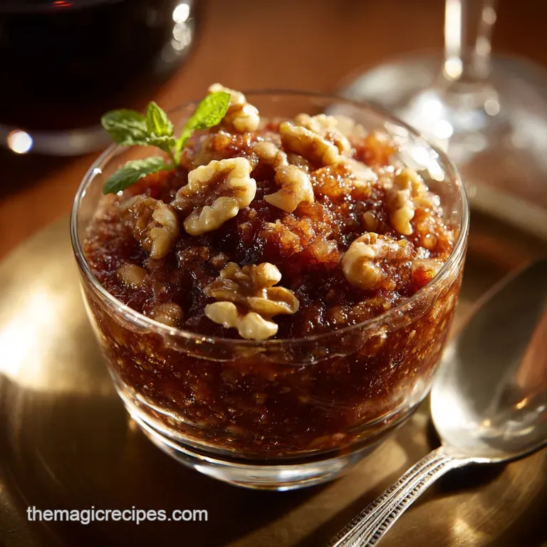 Charoset: Classic Apple Walnut Wine Relish for Your Seder Plate presentation
