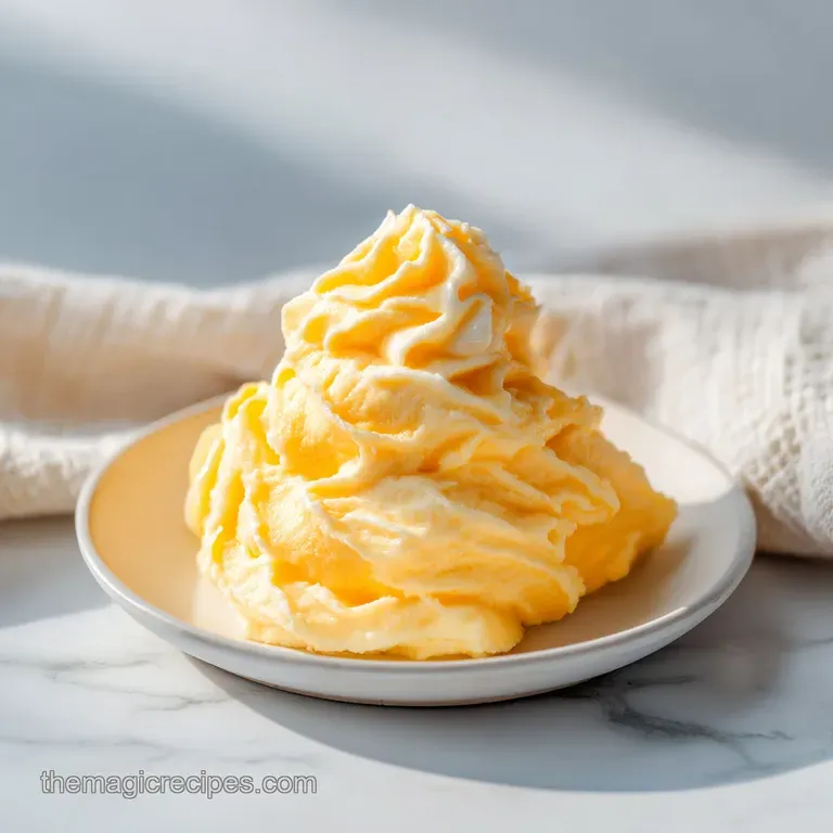 A sculpted swirl of creamy yellow soft-serve in a clear glass goblet, glistening slightly, suggesting a refreshing chill.