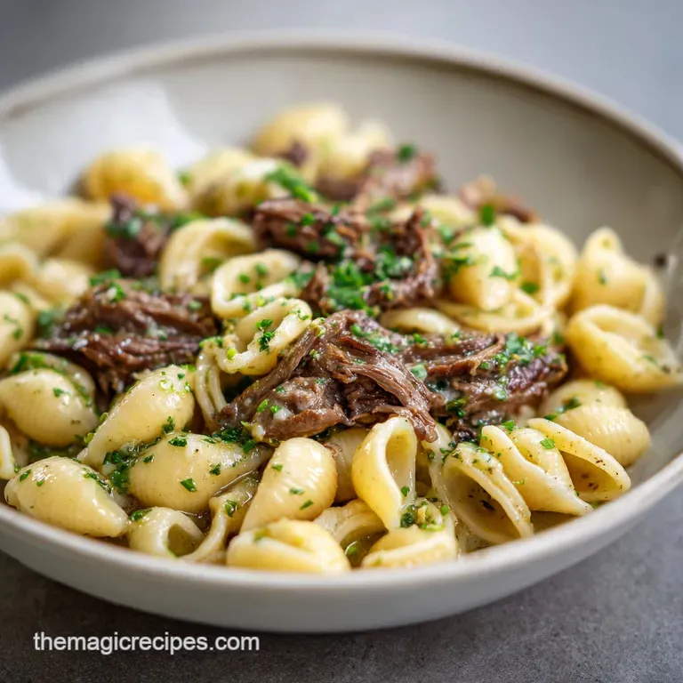 Creamy Beef and Shells Skillet