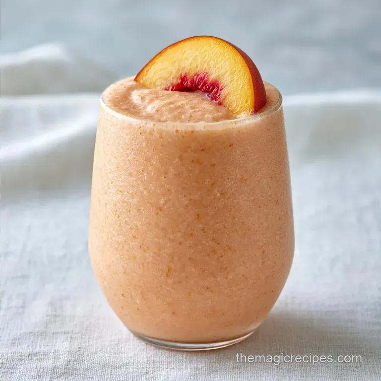 Easy Peach Milkshake with Frozen Peaches
