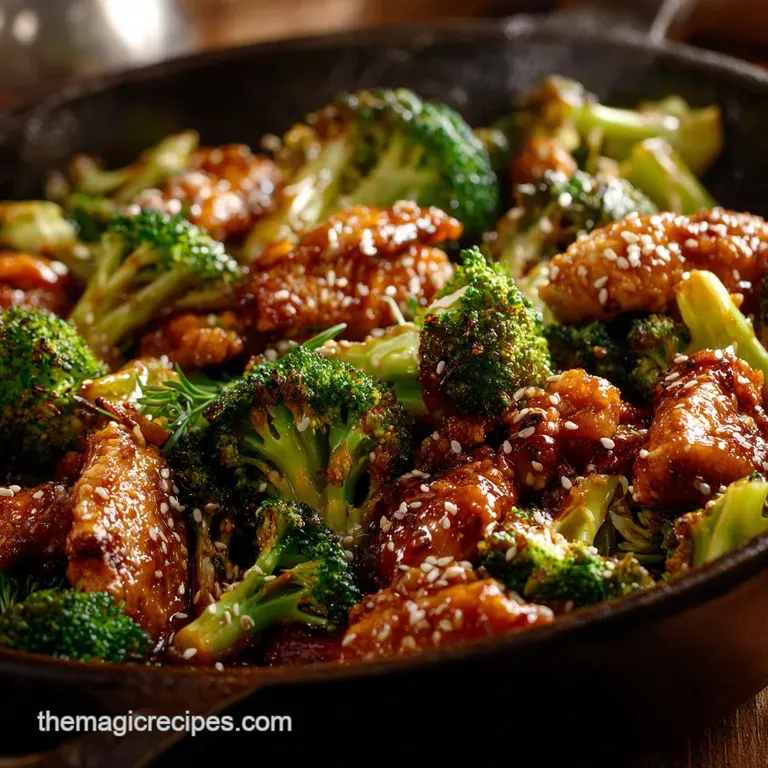 Broccoli and Chicken Recipes: Wok Roll Crispy Sesame Stir-Fry presentation