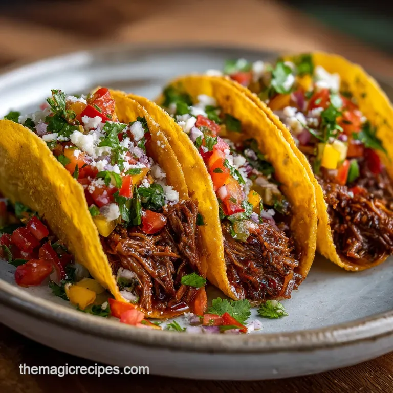 Crockpot Shredded Beef Tacos: Melt-In-Your-Mouth