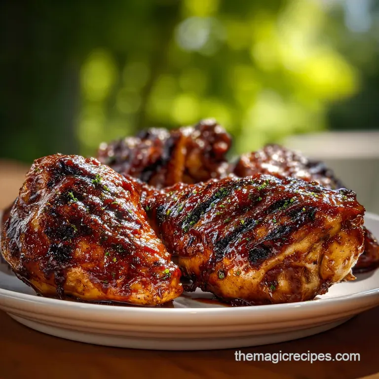 Plated Dr. Pepper BBQ chicken: Shredded, glistening meat atop creamy mashed potatoes, garnished with vibrant green scallions.