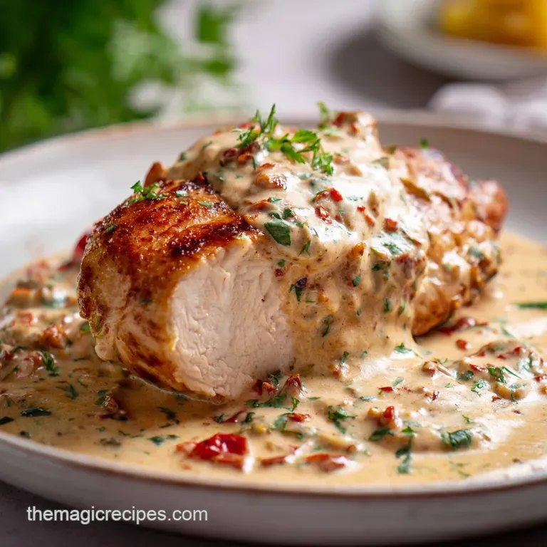 Crockpot Chicken Breast Recipes: the Creamy Tuscan Dish (Easy Set-It-And-Forget-It) presentation
