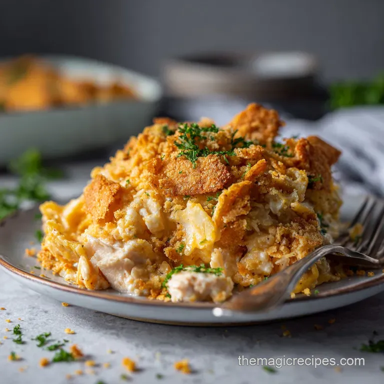 Easy Chicken Casserole with Ritz Crackers: the Crackerjack Bake presentation