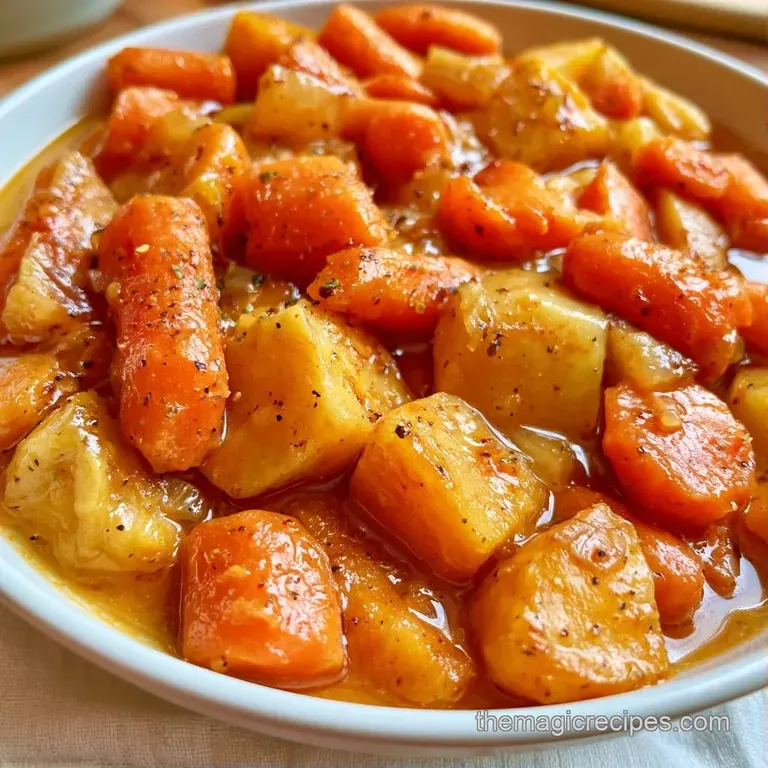 Rustic ceramic bowl of colorful root vegetables and herbs, paired with a toasted slice of crusty sourdough bread.