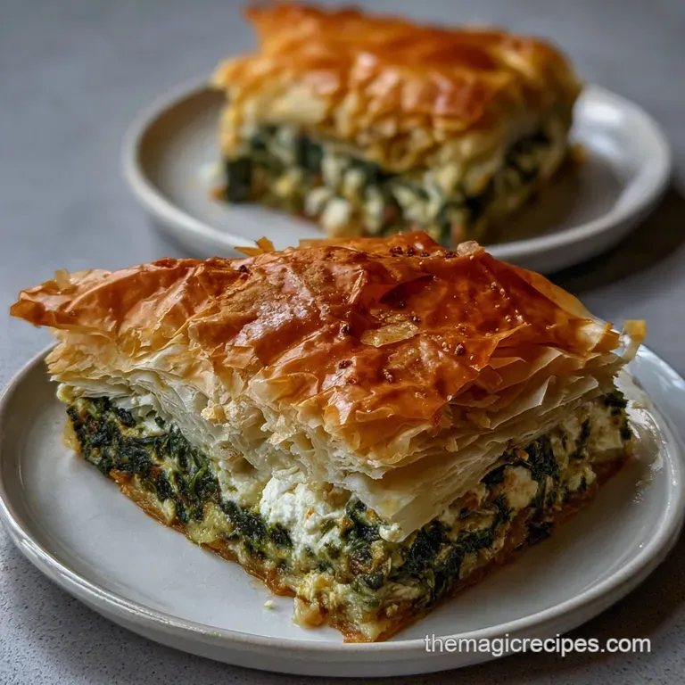 Greek Recipes: Flaky Spanakopita Feta Spinach Pie