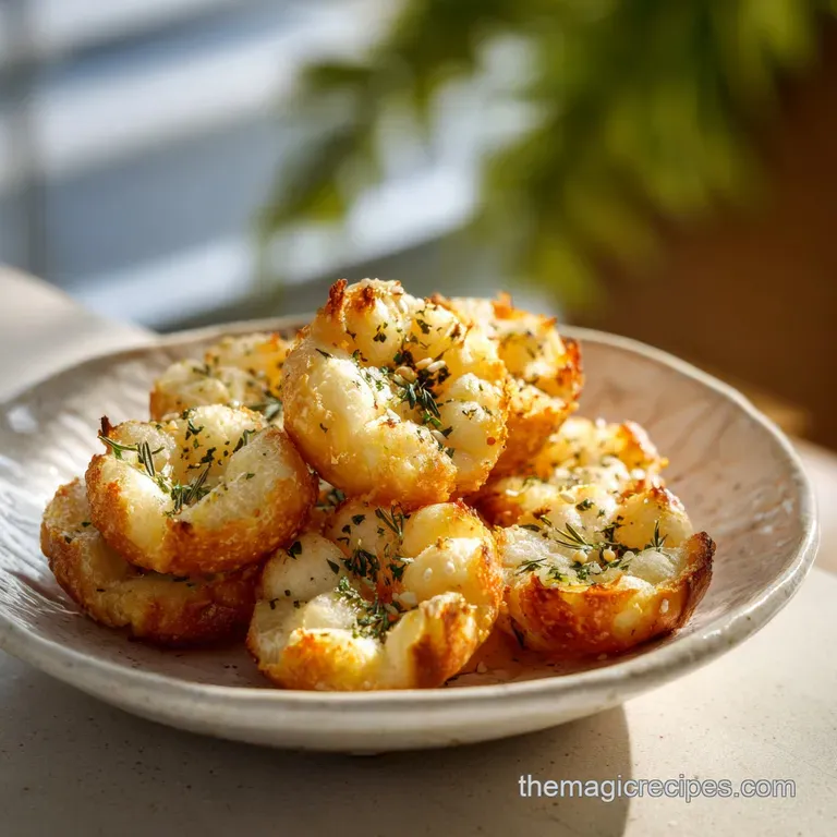 A scattered arrangement of crispy mini bagel bites, glistening with oil and sprinkled with vibrant parsley and garlic.