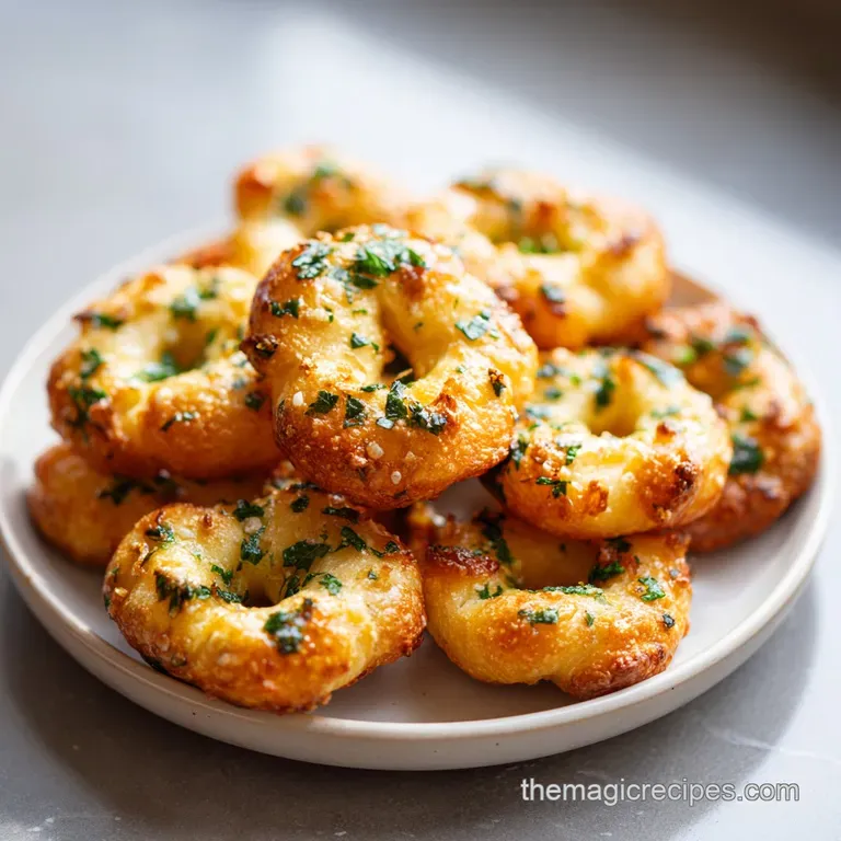 Crispy Mini Bagel Bite Snack with Garlic and Herbs