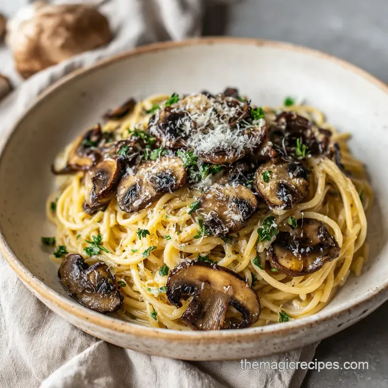 Garlic Mushroom Pasta: Velvety Glaze