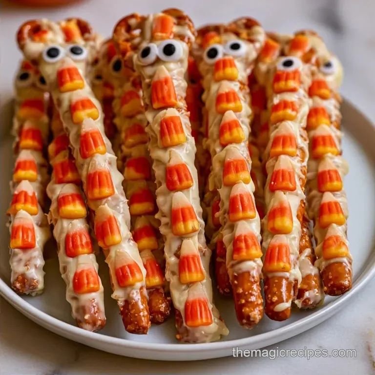Halloween Pretzel Treats with Candy Corn