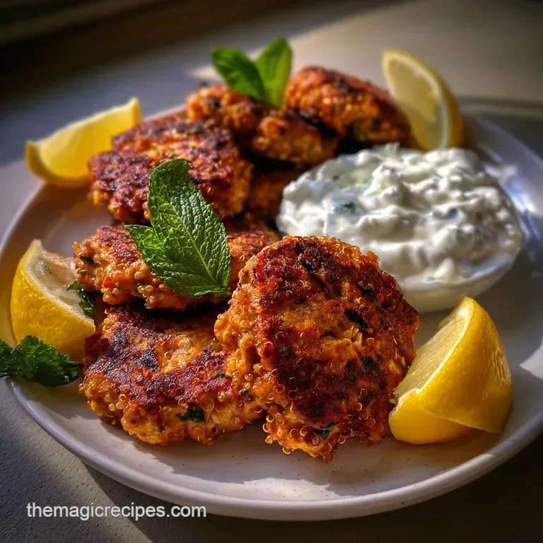 High Protein Recipes: Harissa Chicken Power Fritters presentation