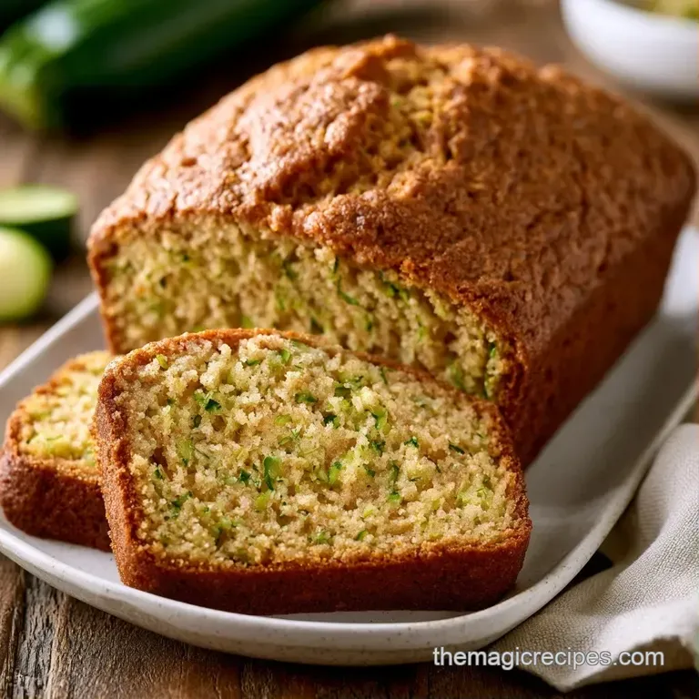 A thick slice of moist, golden-brown quick bread topped with a pat of melting butter on a white ceramic plate.