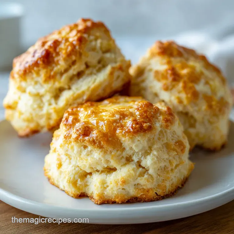 Warm, flaky biscuits nestled on a rustic wooden board, a dollop of creamy butter melting on top.
