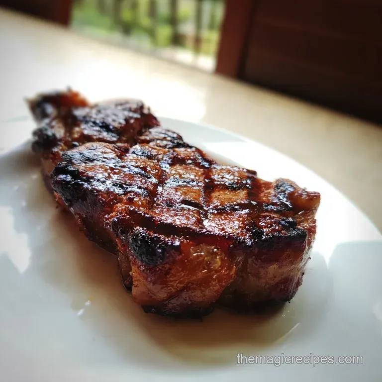 Slices of tender, browned meat arranged neatly with vibrant roasted carrots and a drizzle of savory dark glaze.