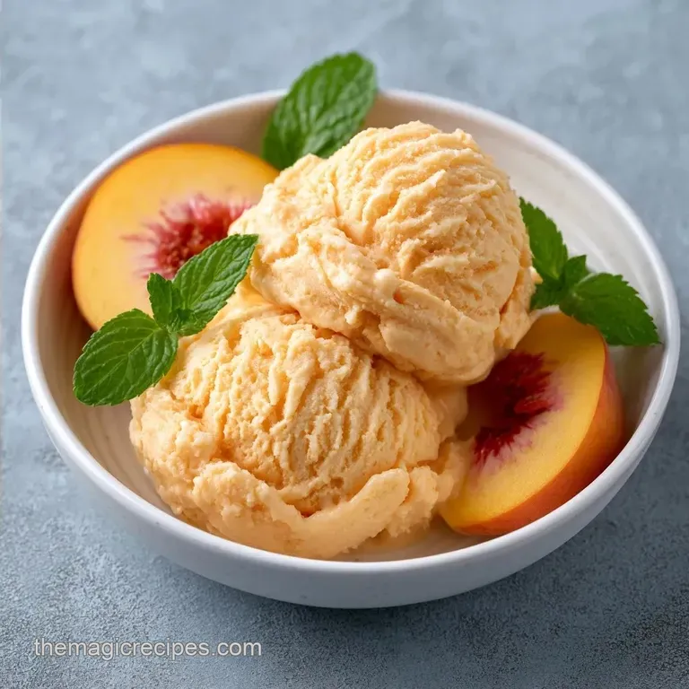 Rich Homemade Peach Ice Cream