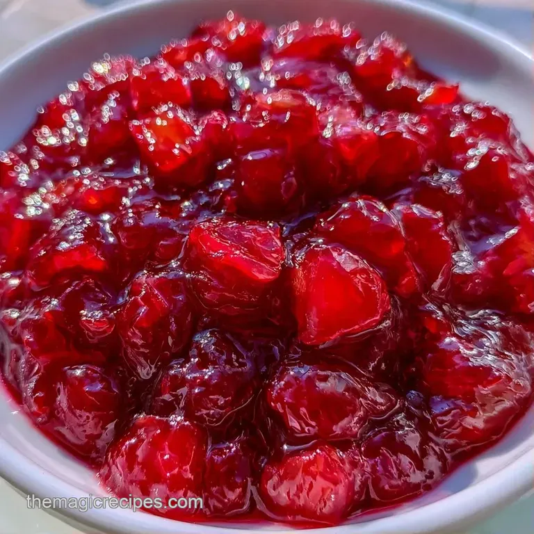 Elegant drizzle of bright pink fruit coulis over a creamy vanilla panna cotta topped with a tiny mint leaf.