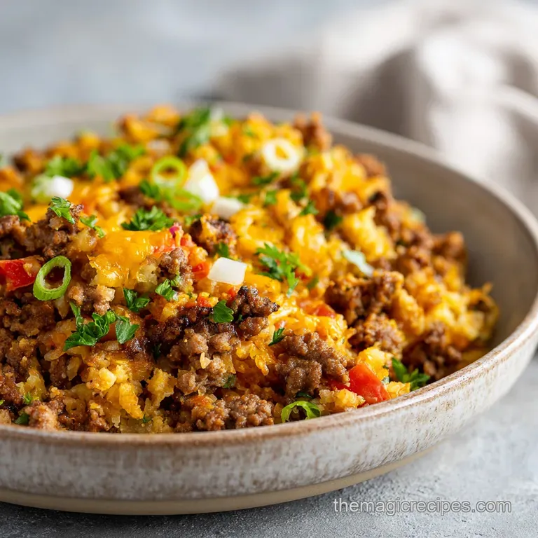 Keto Cheesy Ground Beef and Cauliflower: A One-Skillet Meal
