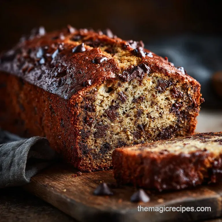 Banana and Chocolate Chip Loaf: the Chefs Classic Moist Banana Bread Recipe presentation