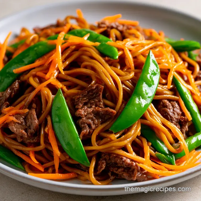 Mongolian Ground Beef Noodles: Crispy Beef