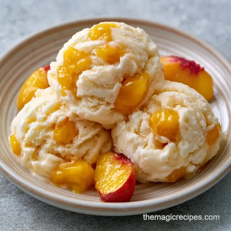 No Churn Peach Ice Cream with Fresh Peaches