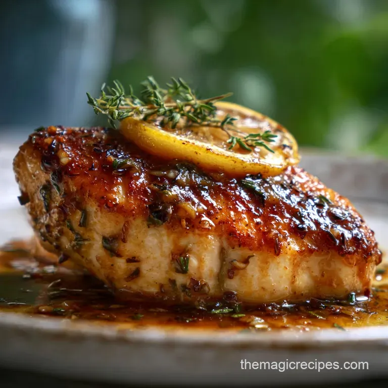 Chicken Breast Recipes: Perfect Pan-Seared Lemon Thyme Sauce presentation