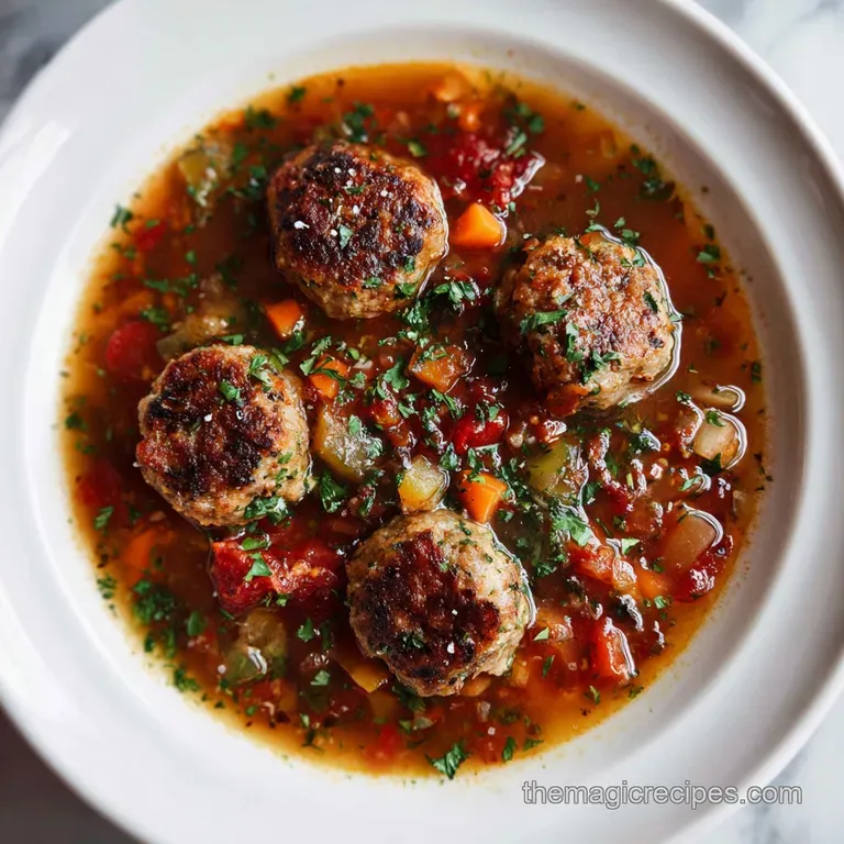 Quick Meatball Soup with Hidden Veggies