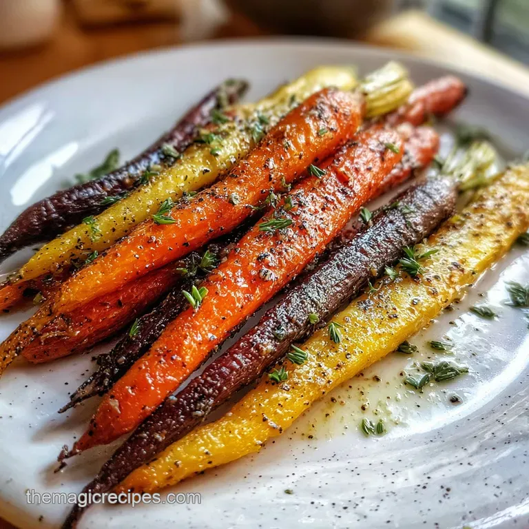 Crisp baked carrots artfully arranged on a white plate, with a creamy ranch dipping sauce highlighting their warm hue.