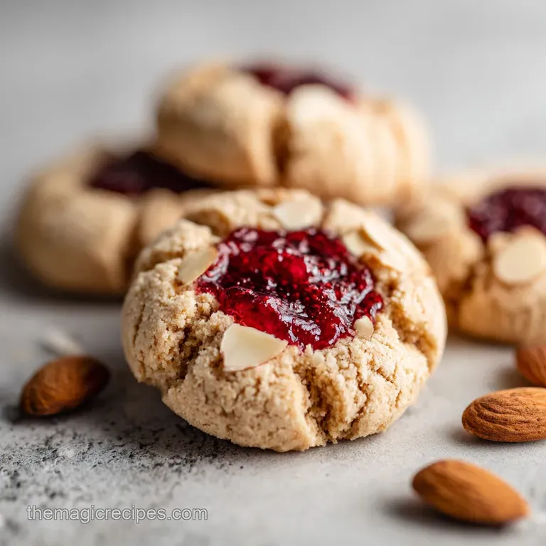 Raspberry Almond Thumbprint Cookies