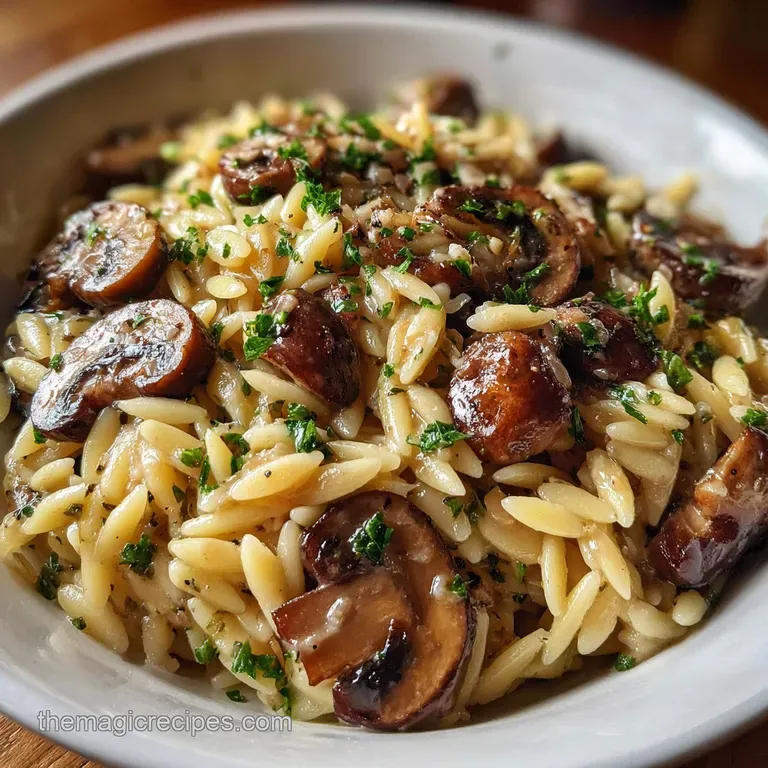 One-Pot Creamy Mushroom Orzo