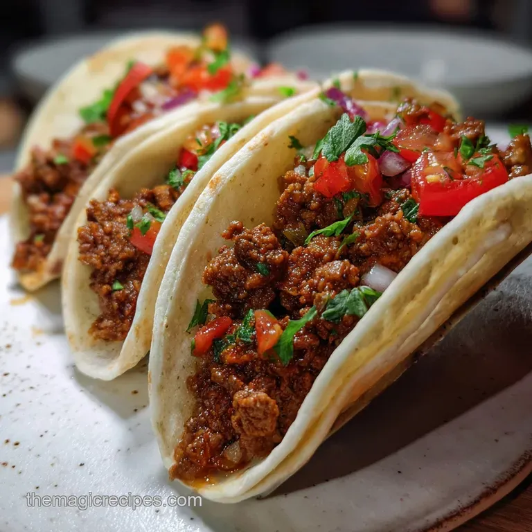 Ground Beef Tacos: Rich Savoury Pub Grub Style presentation