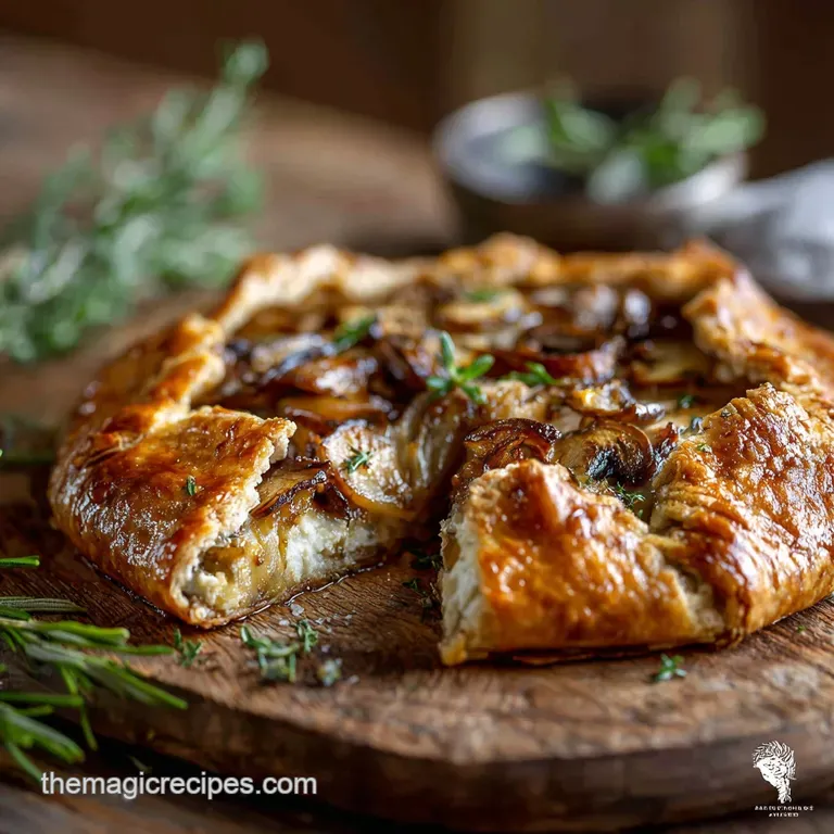 Boursin Cheese Rustic Galette with Sundried Tomato Basil presentation
