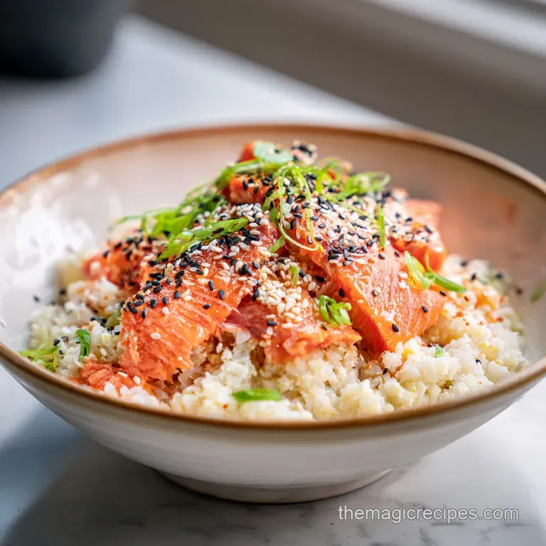 Salmon Cauliflower Rice Sushi Bowl