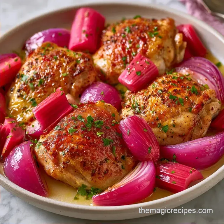 Savory Rhubarb Chicken Thighs: Crispy and Tangy