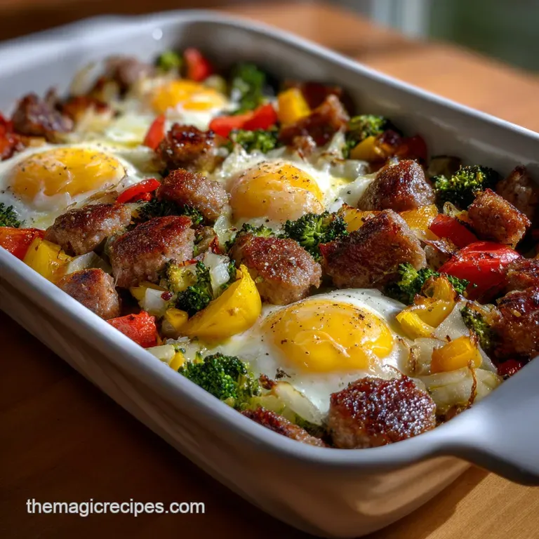 Easy Breakfast Ideas: Sheet Pan Sausage Bake presentation
