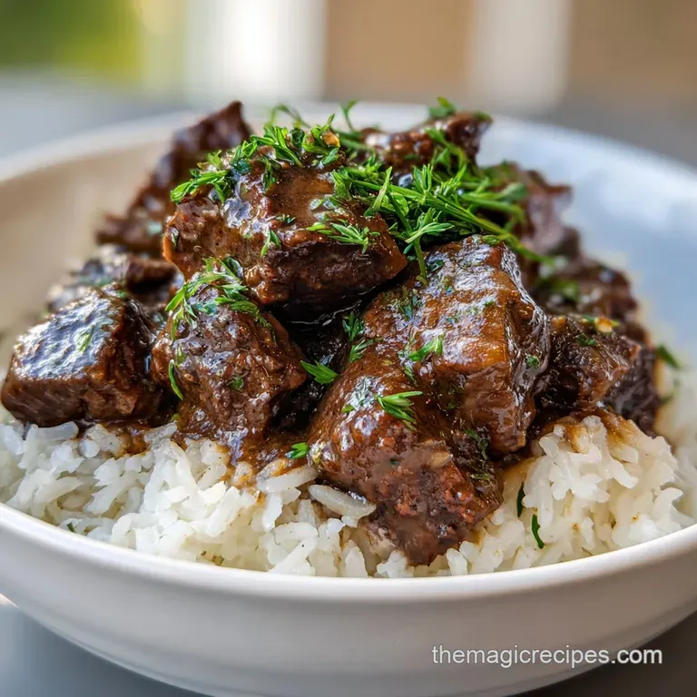 Slow Cooker Beef Tips Rice: Tender Morsels