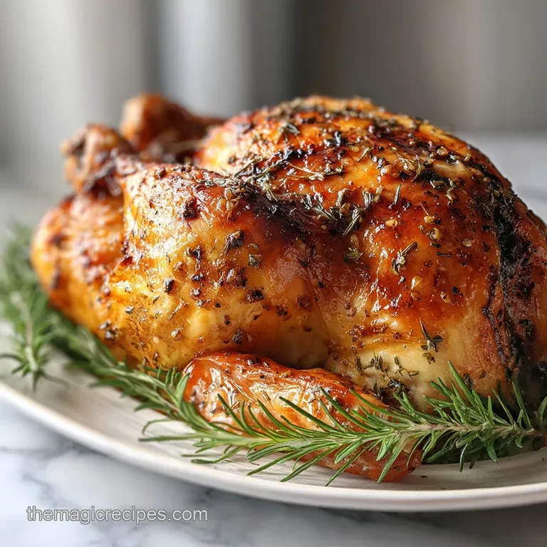 Slices of juicy turkey with crisp skin, resting on a bed of colorful roasted vegetables. Gravy drizzled. Thanksgiving cent...