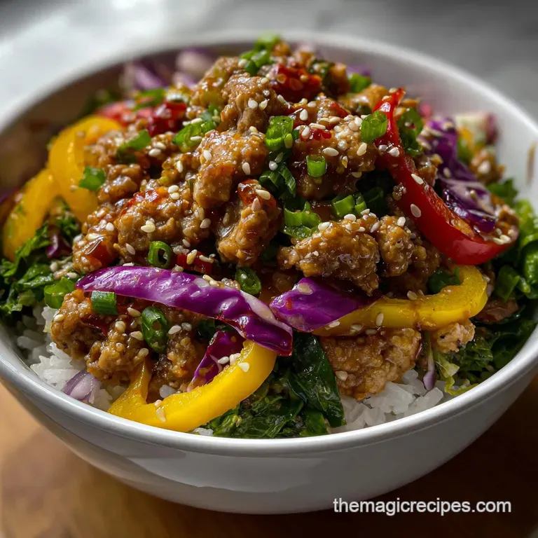 Teriyaki Ground Turkey Bowl: Speedy Sesame Flavor presentation