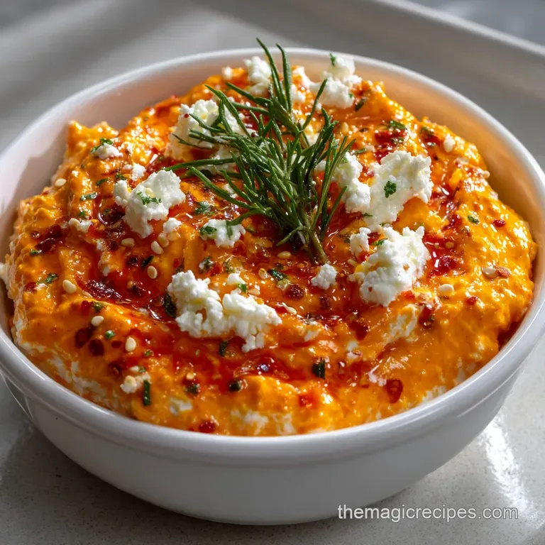 Appetizer Recipes: Spicy Feta Fire Dip presentation