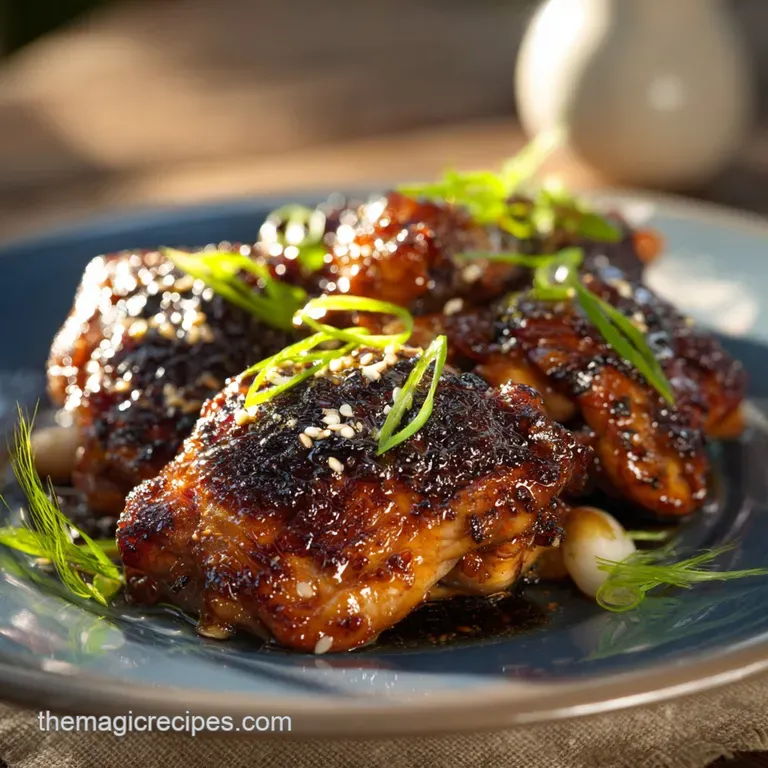 Asian Chicken Thighs: Sticky Glazed Honey-Ginger (Better Than Takeaway) presentation