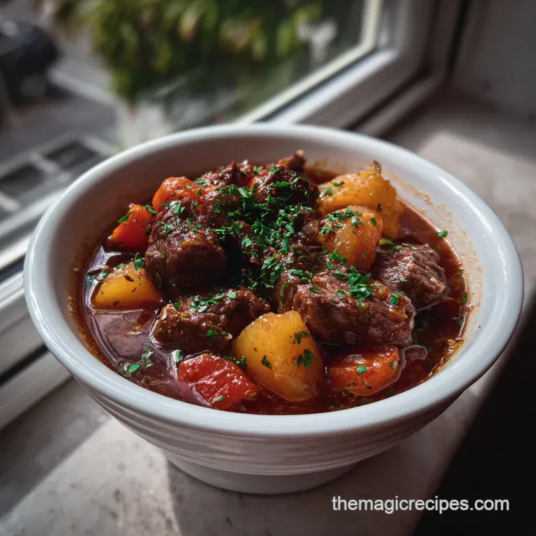 The Ultimate Beef Stew Crockpot Recipe presentation
