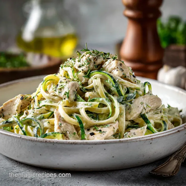 Perfectly plated chicken strips bathed in creamy sauce, garnished with fresh herbs and served with vibrant green vegetables.