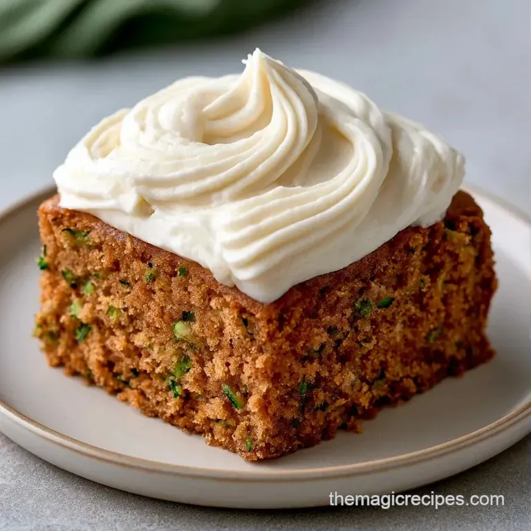 A slice of tender brown cake topped with a swirl of white frosting, served on a white plate with a sprig of fresh mint.